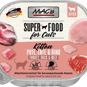 Knallerangebot Sparpaket 16 x 100 g Mac's Kitten Pute, Ente & Rind Katzen Nassfutter